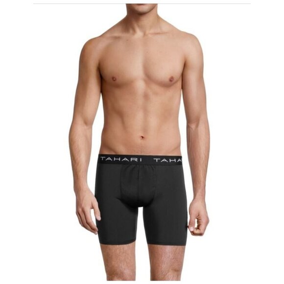 NEW TAHARI Boxer Briefs 3 Pack Classic Fit Black Gray Blue Size M - Picture 2 of 4